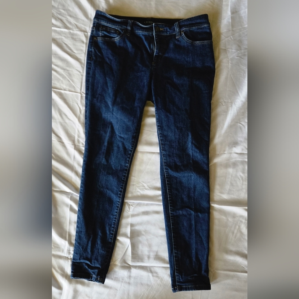 Lauren Ralph Lauren Womens Dark Blue Modern  Skinny Jeans - Picture 2 of 7